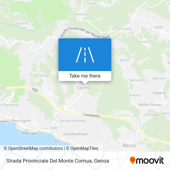 Strada Provinciale Del Monte Cornua map