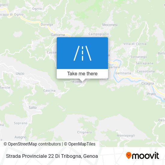 Strada Provinciale 22 Di Tribogna map
