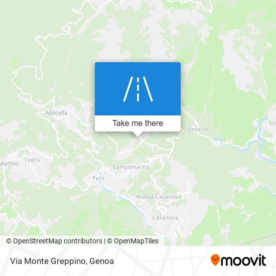 Via Monte Greppino map