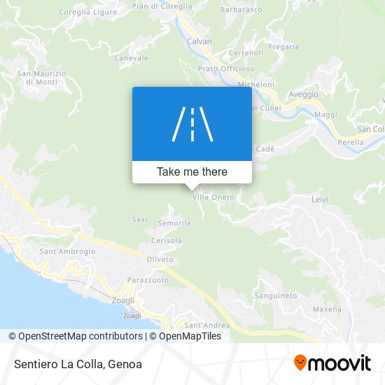 Sentiero La Colla map