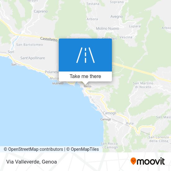 Via Valleverde map