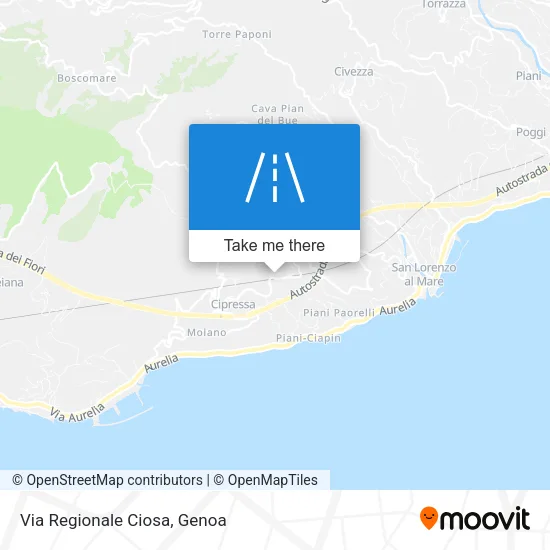 Via Regionale Ciosa map