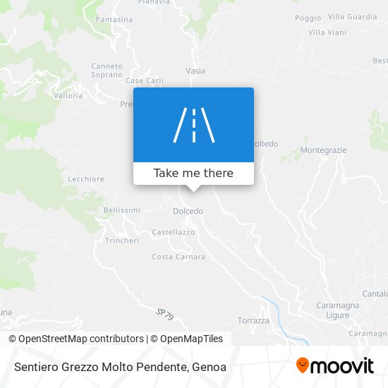 Sentiero Grezzo Molto Pendente map