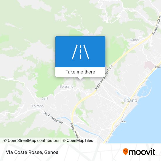 Via Coste Rosse map