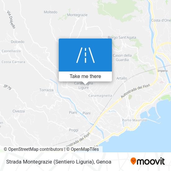 Strada Montegrazie (Sentiero Liguria) map