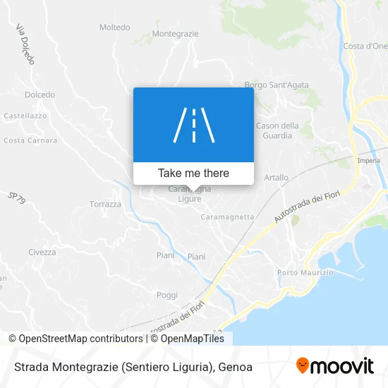 Strada Montegrazie (Sentiero Liguria) map
