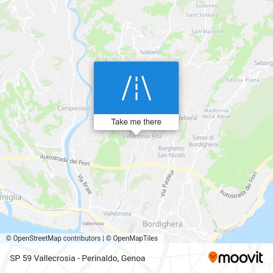 SP 59 Vallecrosia - Perinaldo map