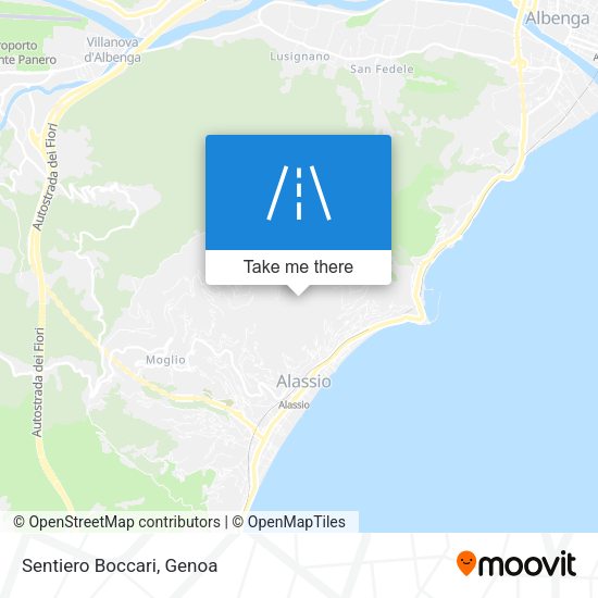 Sentiero Boccari map