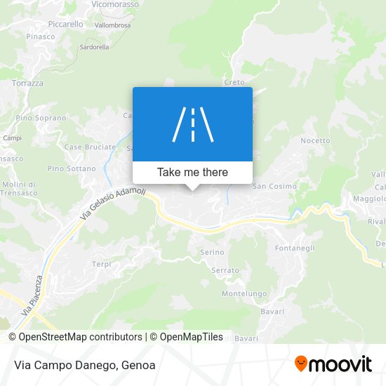 Via Campo Danego map