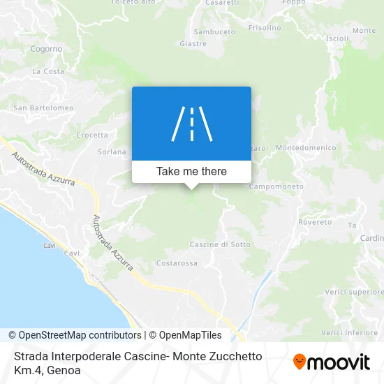 Interpoderale Cascine-Monte Zucchetto Road Km.4 map