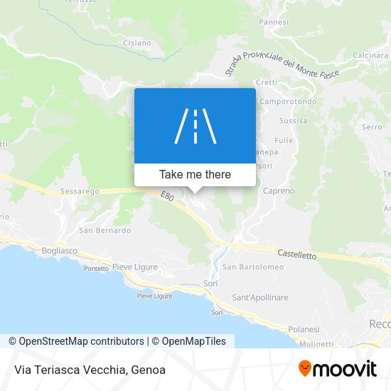 Via Teriasca Vecchia map