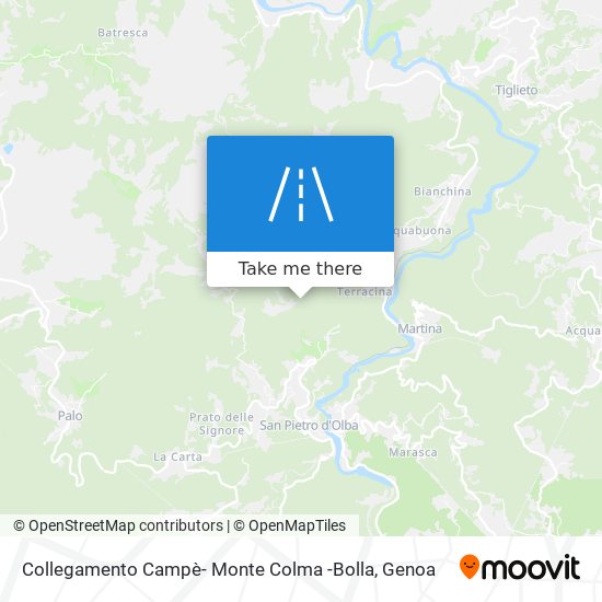 Collegamento Campè- Monte Colma -Bolla map