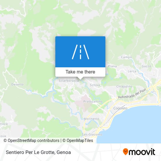 Sentiero Per Le Grotte map