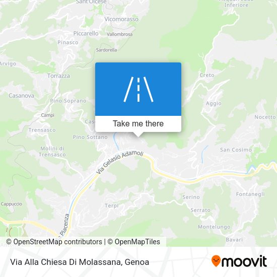 Via Alla Chiesa Di Molassana map