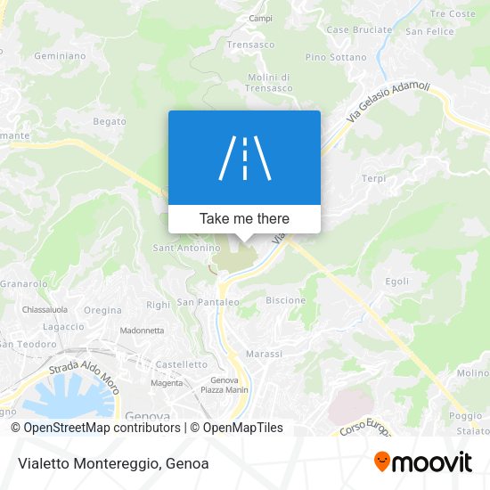 Vialetto Montereggio map