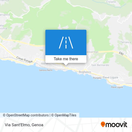 Via Sant'Elmo map