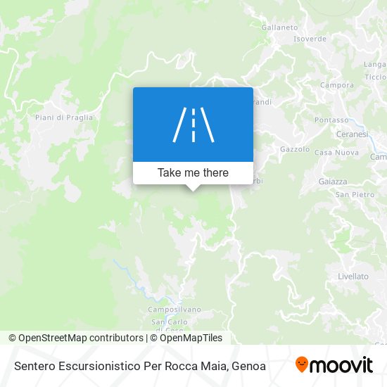 Sentero Escursionistico Per Rocca Maia map