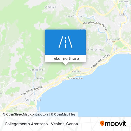 Collegamento Arenzano - Vesima map