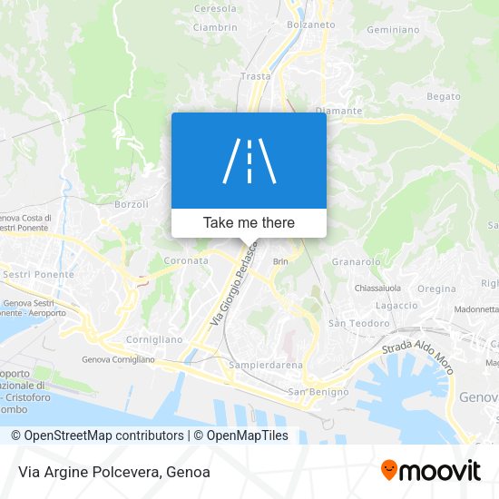 Via Argine Polcevera map