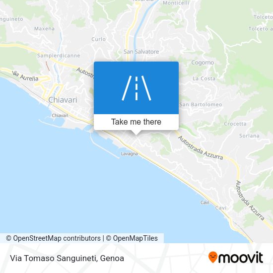 Via Tomaso Sanguineti map