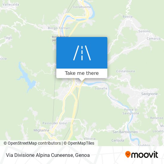 Via Divisione Alpina Cuneense map