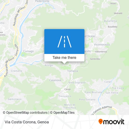 Via Costa Corona map