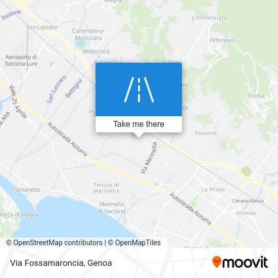 Via Fossamaroncia map