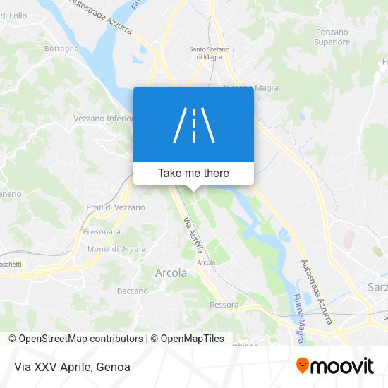 Via XXV Aprile map