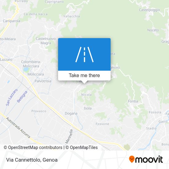 Via Cannettolo map