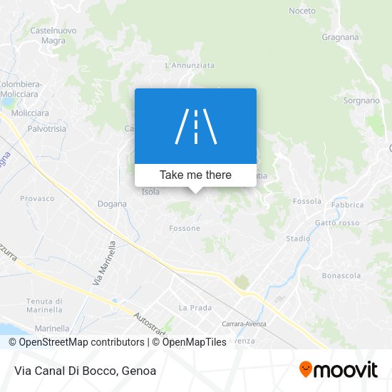 Via Canal Di Bocco map