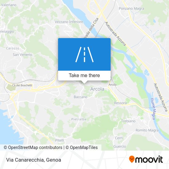Via Canarecchia map