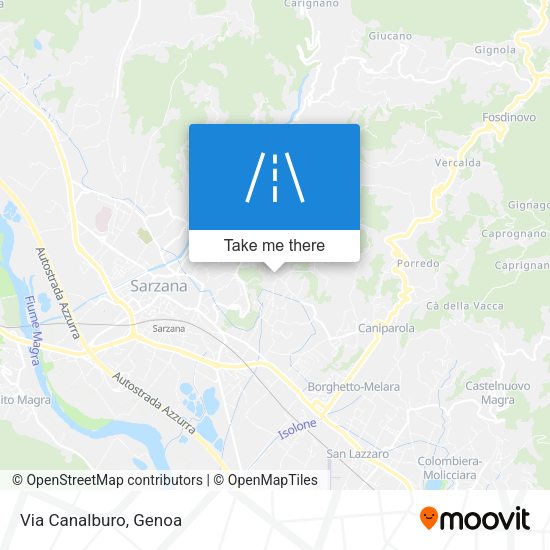 Via Canalburo map