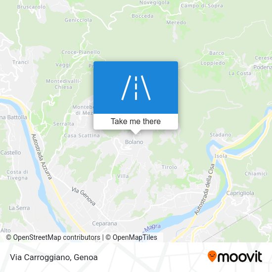 Via Carroggiano map