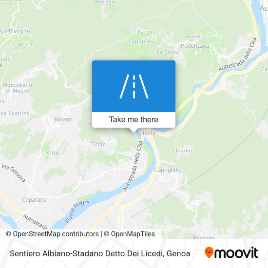Sentiero Albiano-Stadano Detto Dei Licedi map