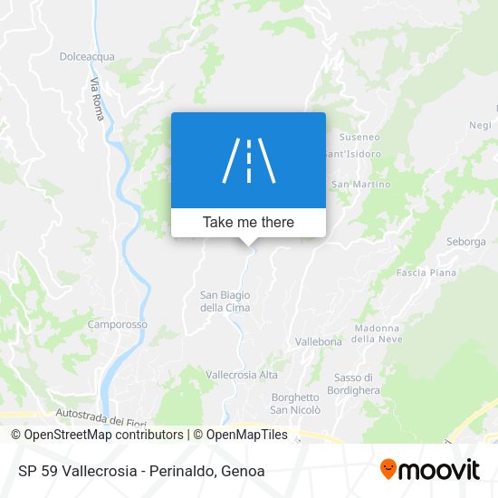 SP 59 Vallecrosia - Perinaldo map