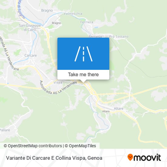 Variante Di Carcare E Collina Vispa map