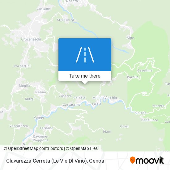 Clavarezza-Cerreta (Le Vie Dl Vino) map