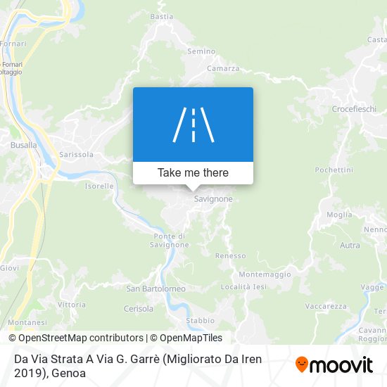 Da Via Strata A Via G. Garrè (Migliorato Da Iren 2019) map