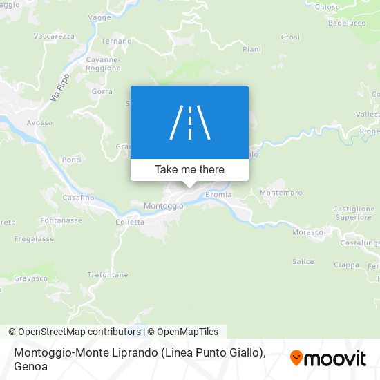 Montoggio-Monte Liprando (Linea Punto Giallo) map