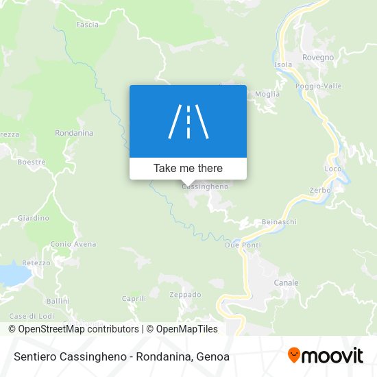 Sentiero Cassingheno - Rondanina map