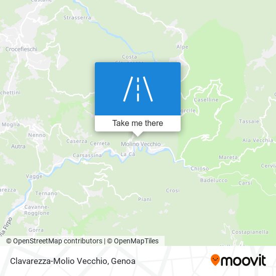 Clavarezza-Molio Vecchio map