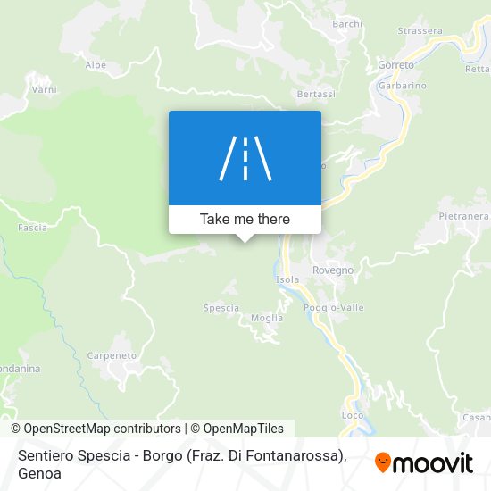 Sentiero Spescia - Borgo (Fraz. Di Fontanarossa) map