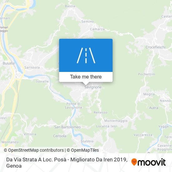 Da Via Strata A Loc. Posà - Migliorato Da Iren 2019 map