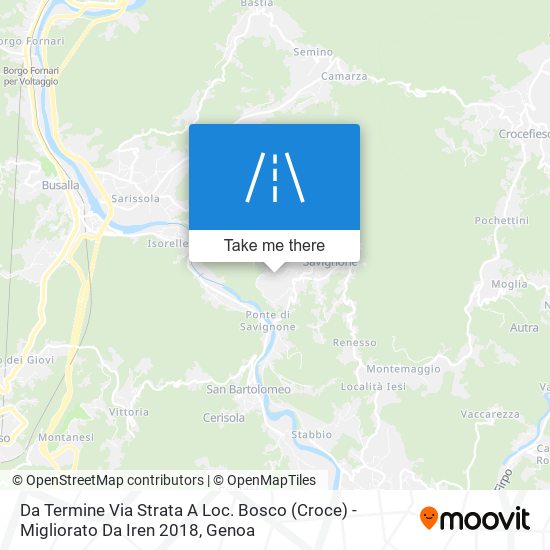 Da Termine Via Strata A Loc. Bosco (Croce) - Migliorato Da Iren 2018 map