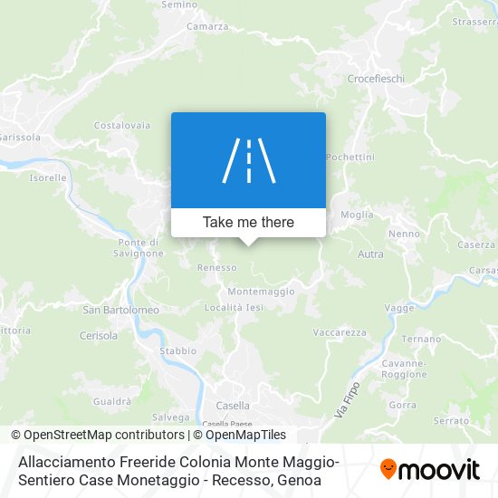 Allacciamento Freeride Colonia Monte Maggio-Sentiero Case Monetaggio - Recesso map