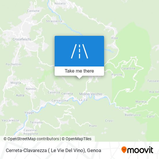Cerreta-Clavarezza ( Le Vie Del Vino) map