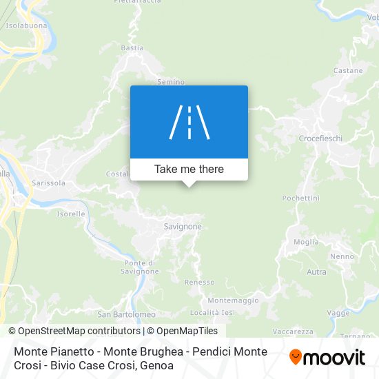 Monte Pianetto - Monte Brughea - Pendici Monte Crosi - Bivio Case Crosi map