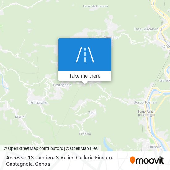 Accesso 13 Cantiere 3 Valico Galleria Finestra Castagnola map