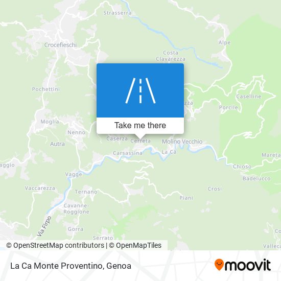 La Ca Monte Proventino map