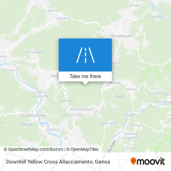 Downhill Yellow Cross Allacciamento map